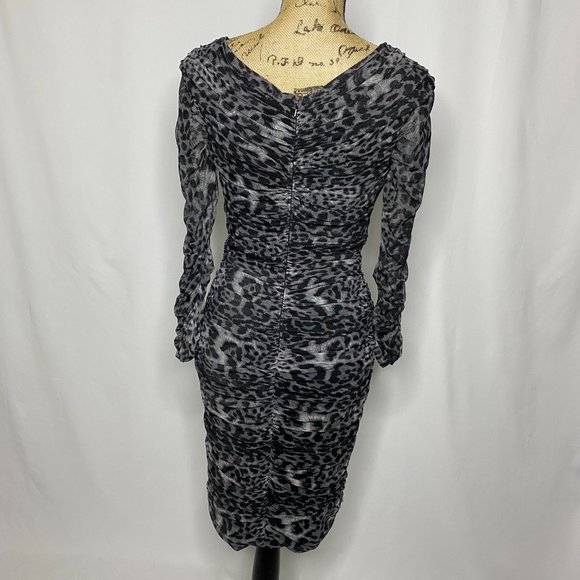 Tadashi Shoji Gray Leopard Cheetah Print Bodycon Dress - Picture 9 of 11